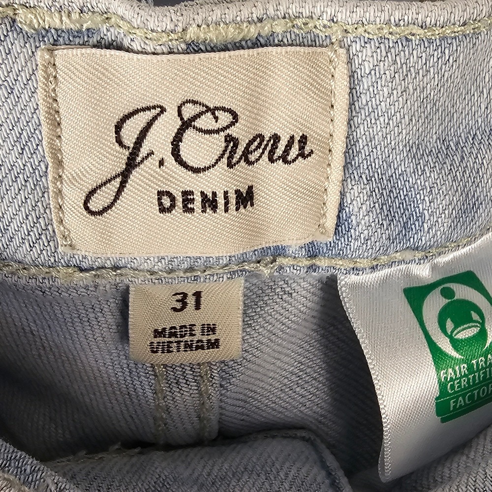 J Crew Womens Misty Surf Wash Slim Wide Leg Jeans 31 - Picture 3 of 4
